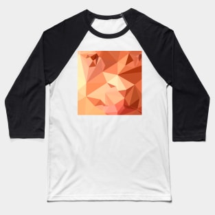 Tango Orange Abstract Low Polygon Background Baseball T-Shirt